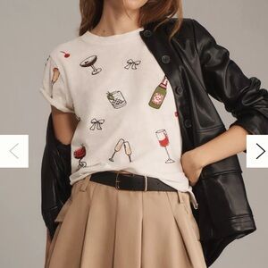 The Caitlin Embroidered Boxy Tee by Maeve